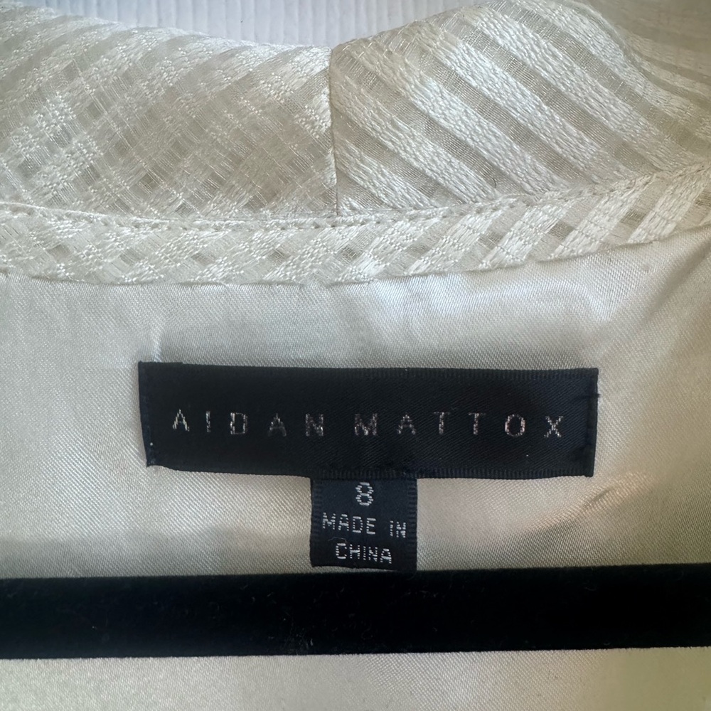 AIDAN MATTOX Cream A-Line Tea Length Dress Size 8 - Picture 4 of 5